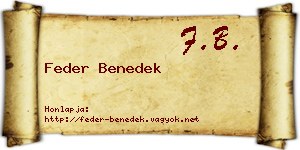 Feder Benedek névjegykártya