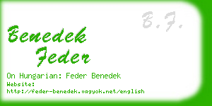 benedek feder business card